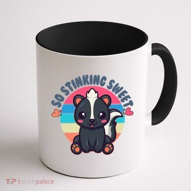 Funny Cute Skunk So Stinking Sweet Coffee Mug back