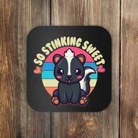 Funny Cute Skunk So Stinking Sweet Coaster thumb 0