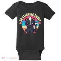 Funny Cute Skunk So Stinking Sweet Baby Bodysuit thumb 0