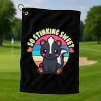 Funny Cute Skunk So Stinking Sweet Golf Towel thumb 1
