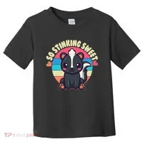 Funny Cute Skunk So Stinking Sweet Toddler T-Shirt thumb 0