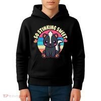 Funny Cute Skunk So Stinking Sweet Kids Hoodie thumb 4