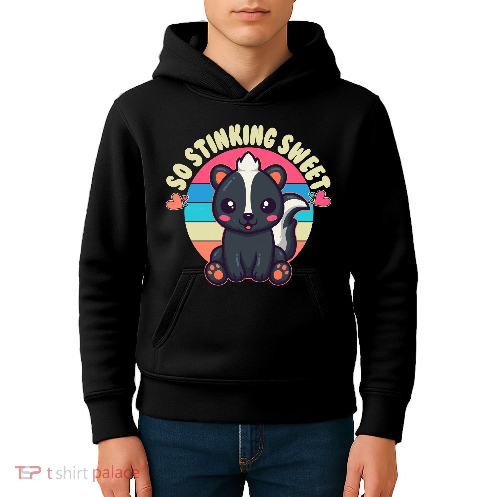 Funny Cute Skunk So Stinking Sweet Kids Hoodie