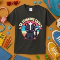 Funny Cute Skunk So Stinking Sweet Kids T-Shirt thumb 3