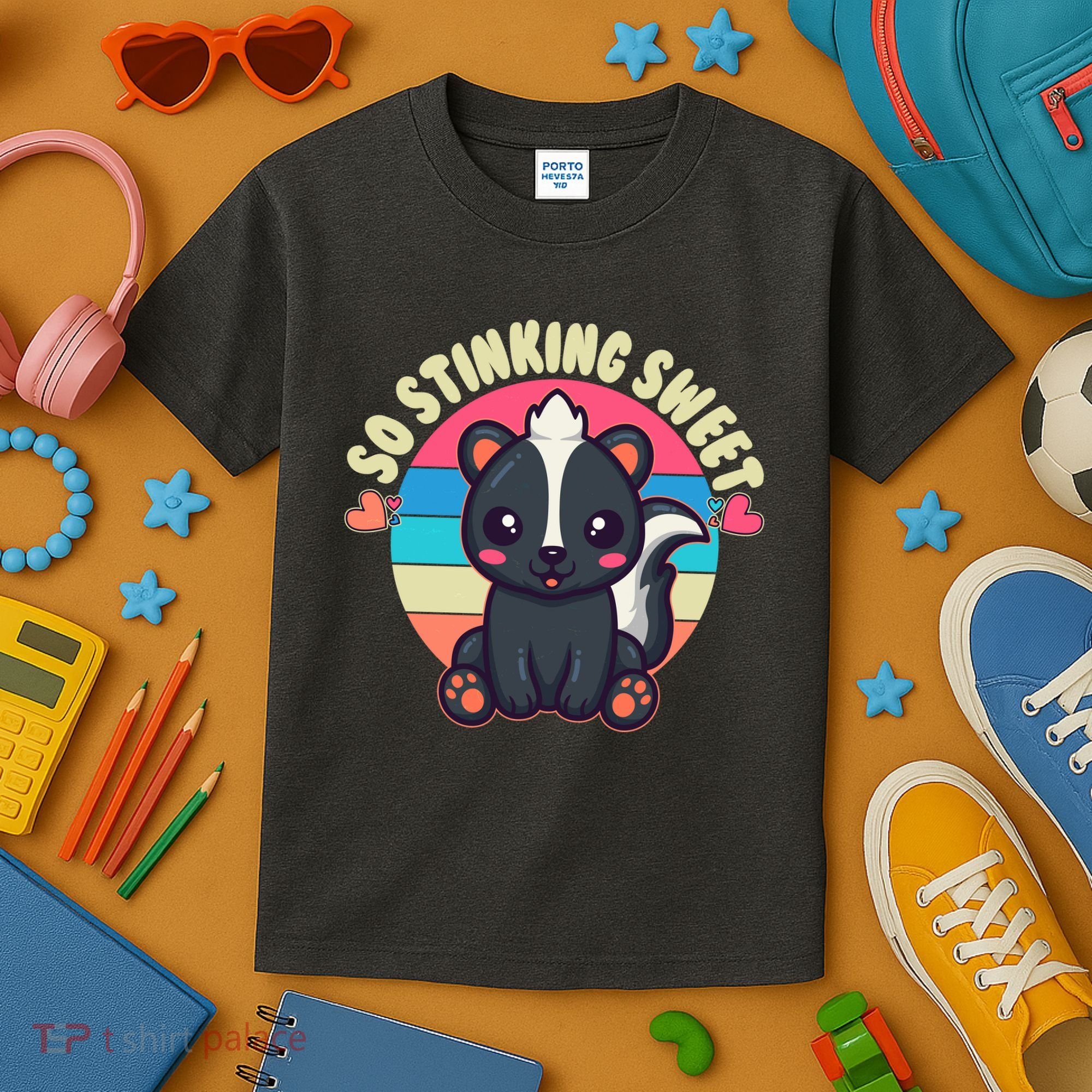 Funny Cute Skunk So Stinking Sweet Kids T-Shirt