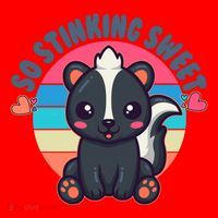 Funny Cute Skunk So Stinking Sweet Santa Hat thumb 1