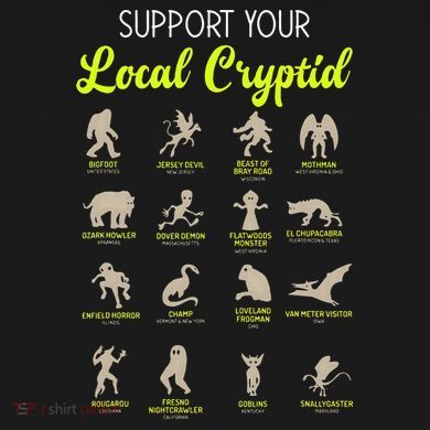 Funny Cryptozoology Support Your Local Cryptid Research Team Women's Crop Top Tee