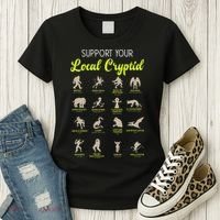 Funny Cryptozoology Support Your Local Cryptid Research Team Women's T-Shirt thumb 3