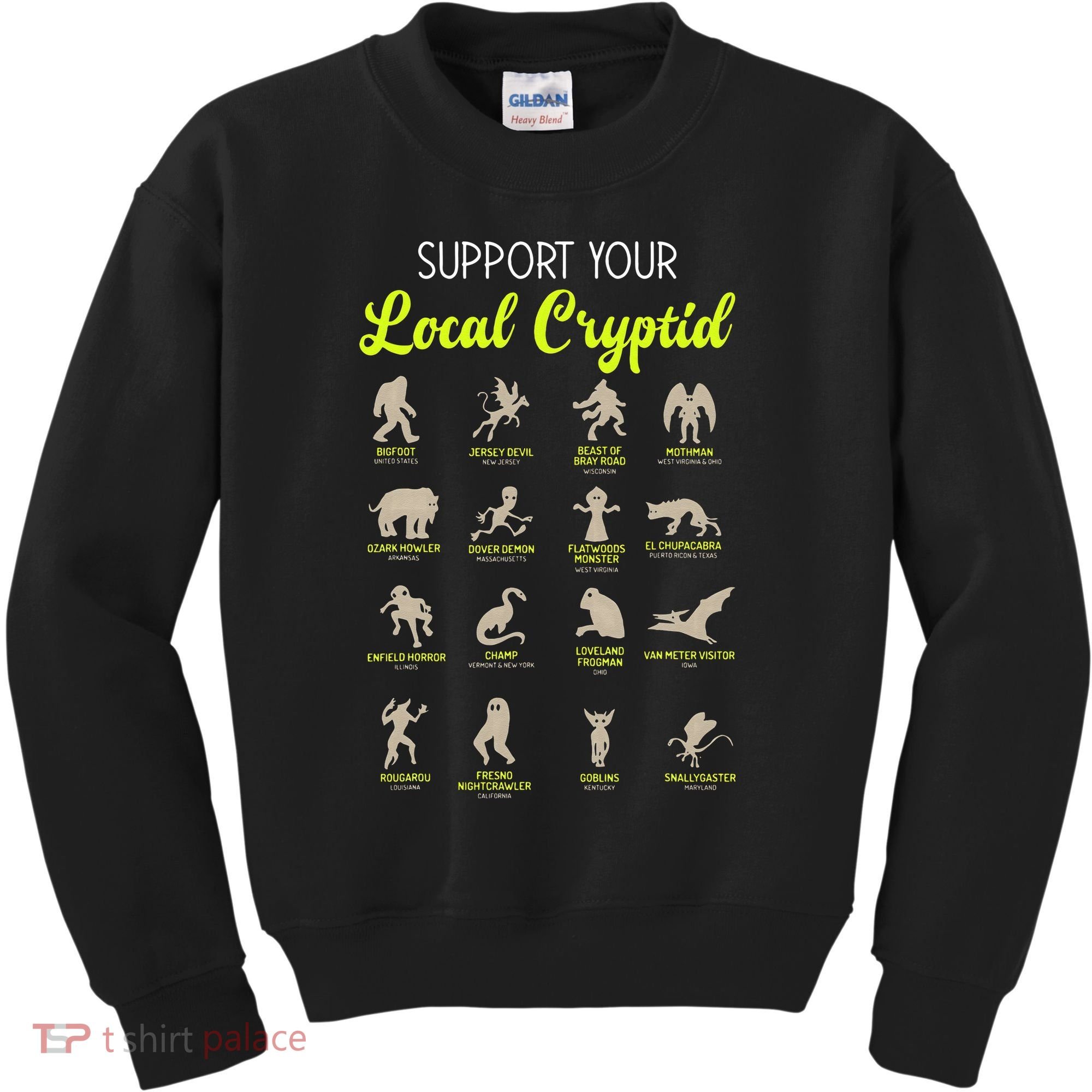 Funny Cryptozoology Support Your Local Cryptid Research Team Kids Sweatshirt