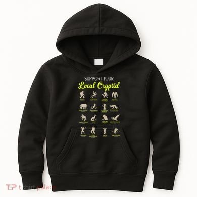 Funny Cryptozoology Support Your Local Cryptid Research Team Kids Hoodie