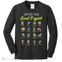 Funny Cryptozoology Support Your Local Cryptid Research Team Kids Long Sleeve Shirt thumb 0