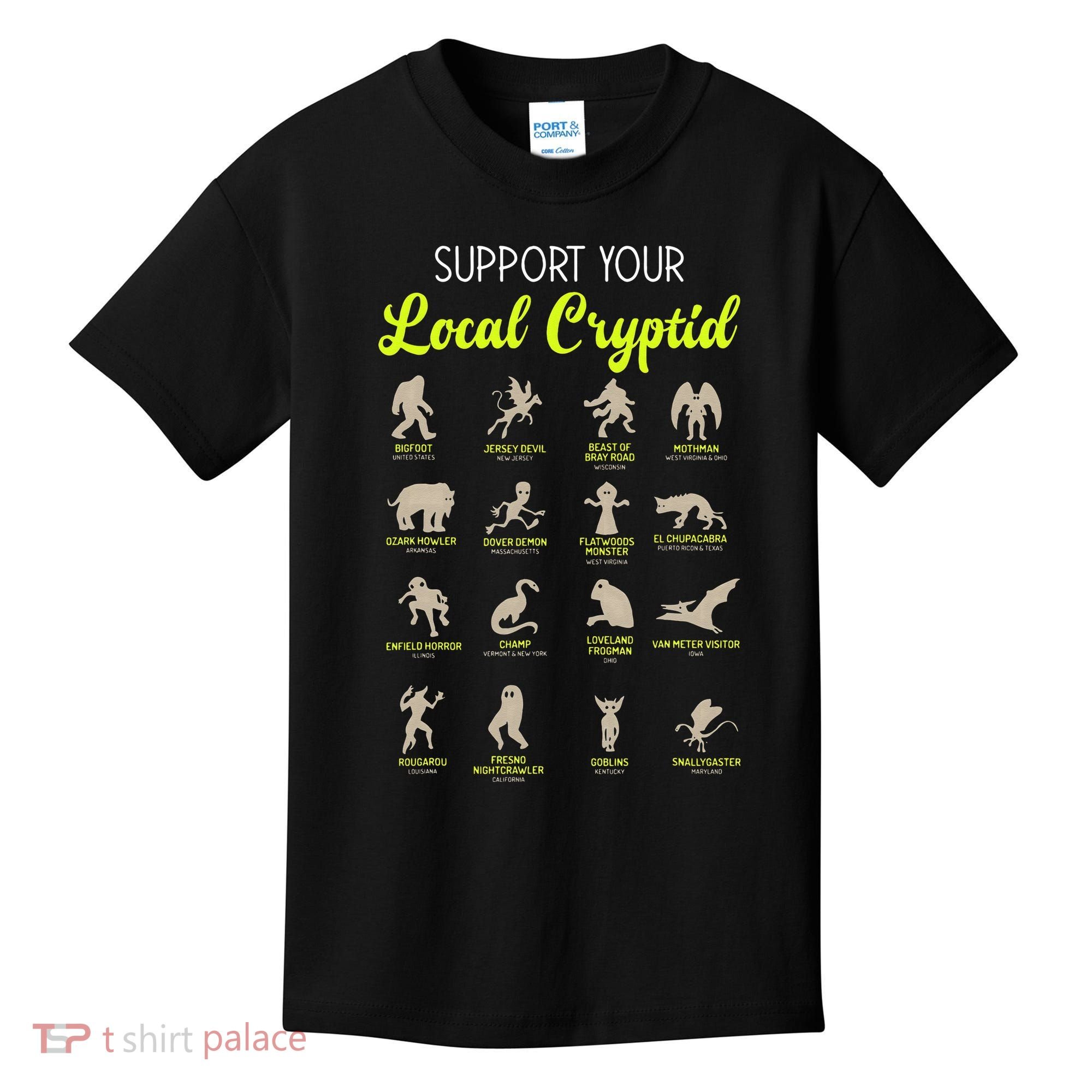 Funny Cryptozoology Support Your Local Cryptid Research Team Kids T-Shirt