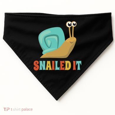 Funny Cute Snail Lover Snails Gift Snailed It Gift USA-Made Doggie Bandana