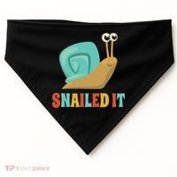 Funny Cute Snail Lover Snails Gift Snailed It Gift USA-Made Doggie Bandana thumb 0