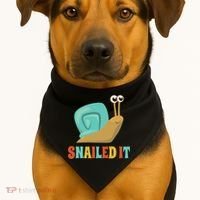 Funny Cute Snail Lover Snails Gift Snailed It Gift USA-Made Doggie Bandana thumb 1