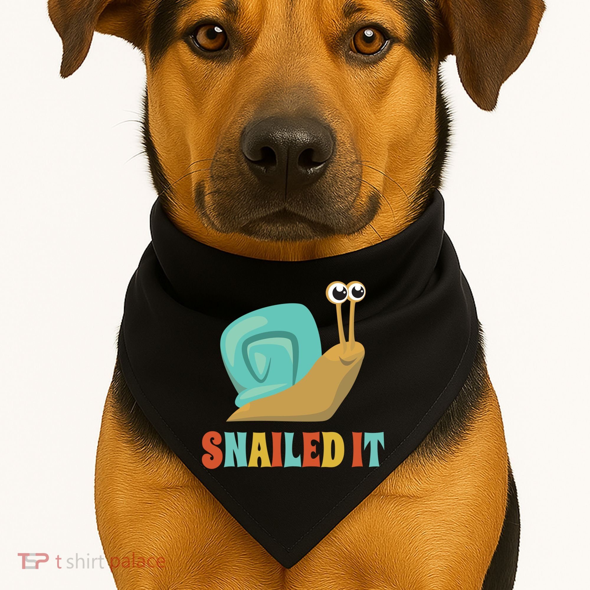 Funny Cute Snail Lover Snails Gift Snailed It Gift USA-Made Doggie Bandana