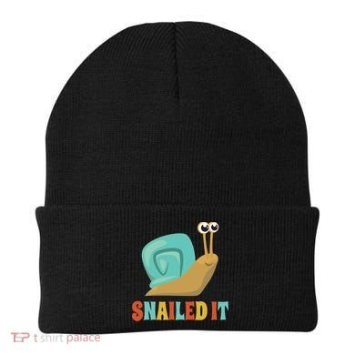 Funny Cute Snail Lover Snails Gift Snailed It Gift Beanie