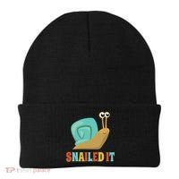 Funny Cute Snail Lover Snails Gift Snailed It Gift Beanie thumb 0