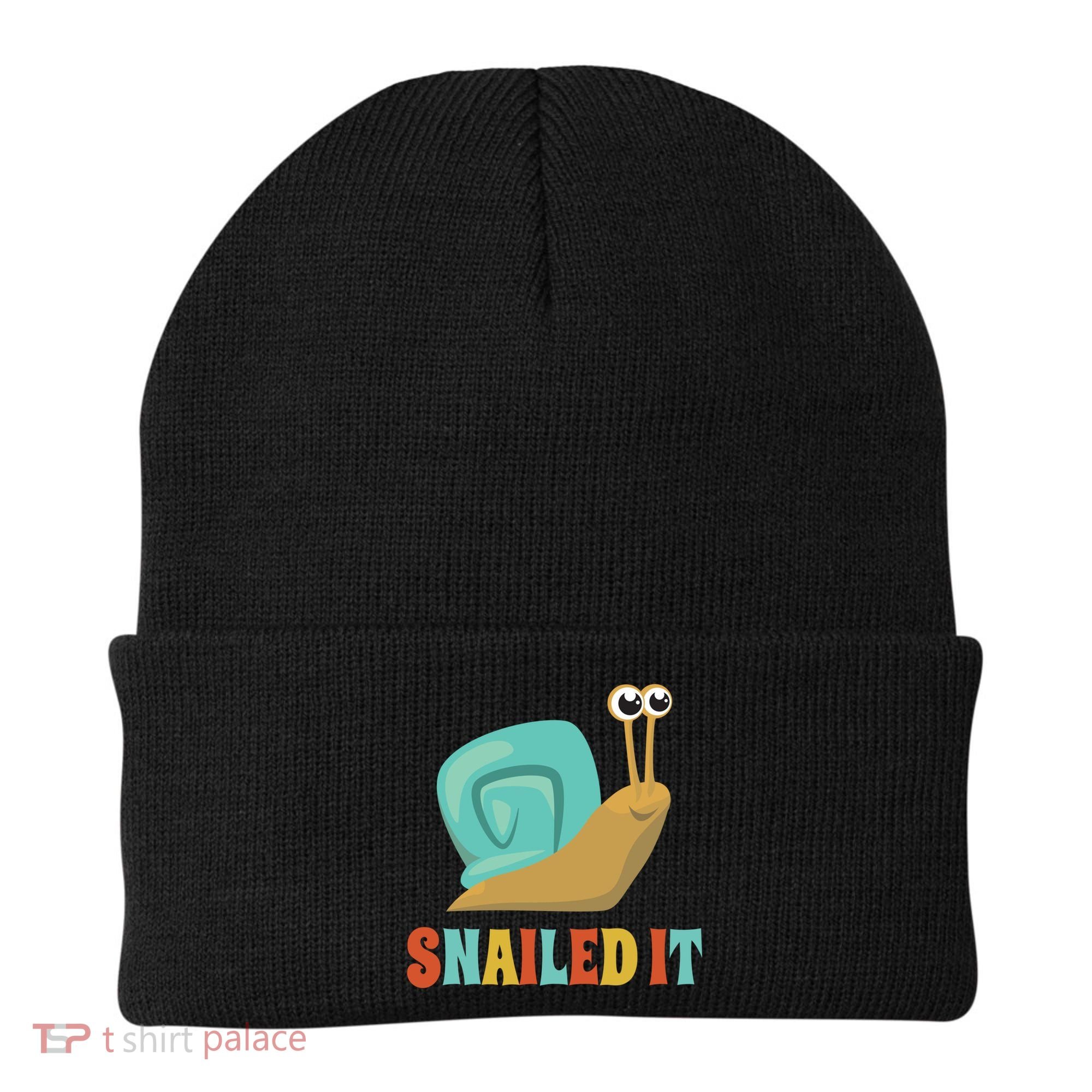 Funny Cute Snail Lover Snails Gift Snailed It Gift Beanie