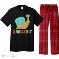 Funny Cute Snail Lover Snails Gift Snailed It Gift Pajama Set thumb 0