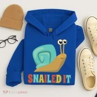 Funny Cute Snail Lover Snails Gift Snailed It Gift Hoodie thumb 4