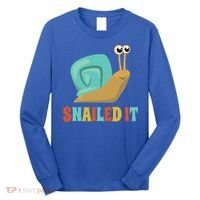 Funny Cute Snail Lover Snails Gift Snailed It Gift Long Sleeve Shirt thumb 0