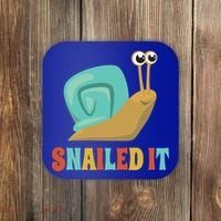 Funny Cute Snail Lover Snails Gift Snailed It Gift Coaster thumb 0