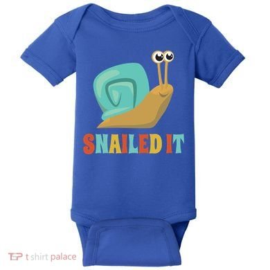 Funny Cute Snail Lover Snails Gift Snailed It Gift Baby Bodysuit