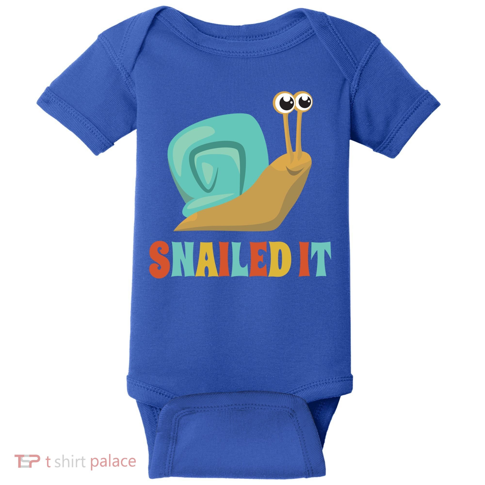 Funny Cute Snail Lover Snails Gift Snailed It Gift Baby Bodysuit