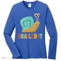 Funny Cute Snail Lover Snails Gift Snailed It Gift Women's Long Sleeve Shirt thumb 0