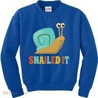 Funny Cute Snail Lover Snails Gift Snailed It Gift Kids Sweatshirt thumb 0