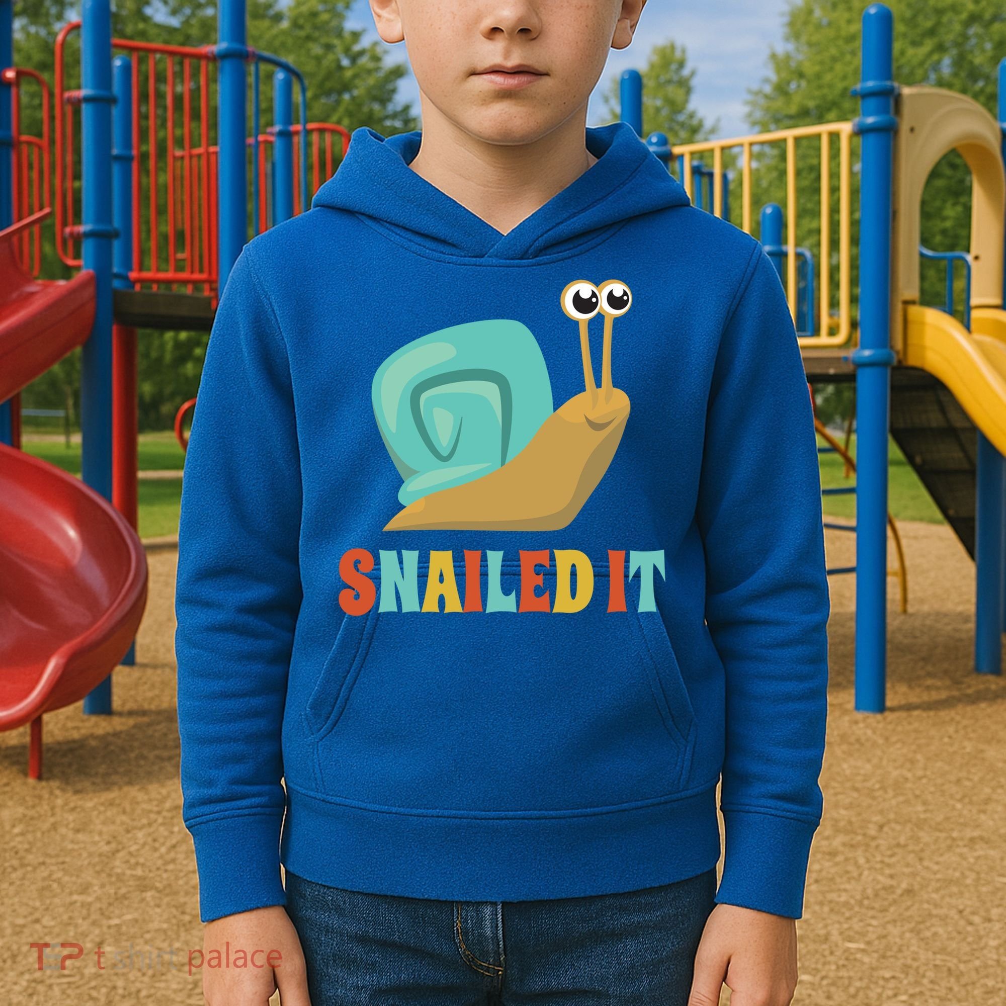 Funny Cute Snail Lover Snails Gift Snailed It Gift Kids Hoodie