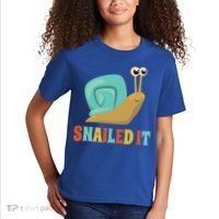 Funny Cute Snail Lover Snails Gift Snailed It Gift Kids T-Shirt thumb 2