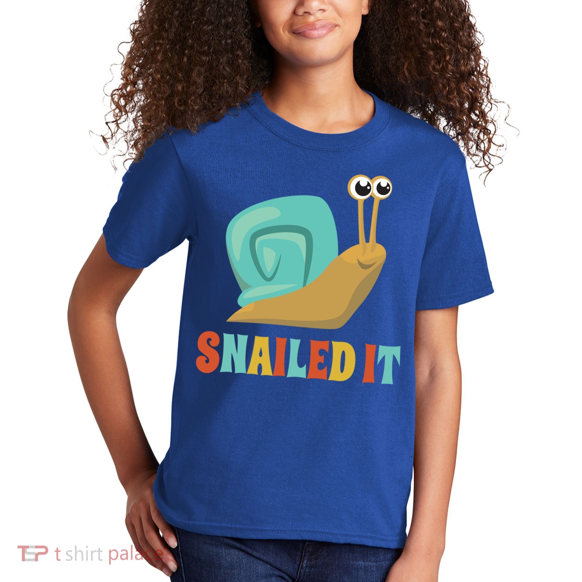 Funny Cute Snail Lover Snails Gift Snailed It Gift Kids T-Shirt
