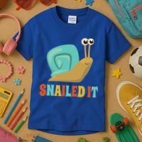 Funny Cute Snail Lover Snails Gift Snailed It Gift Kids T-Shirt thumb 3