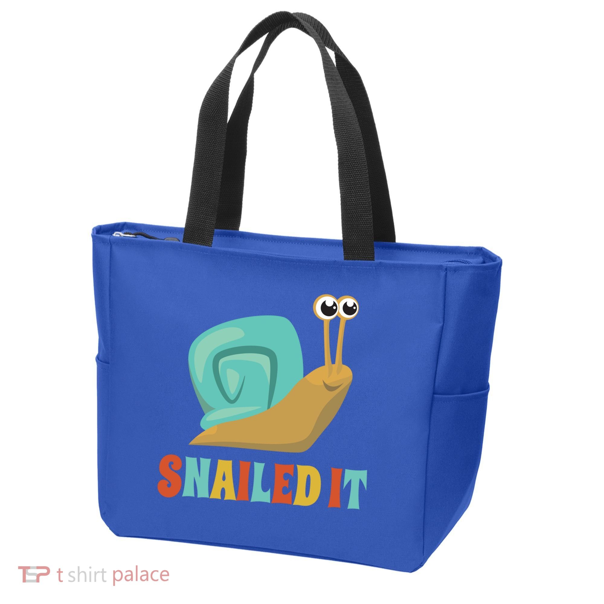 Funny Cute Snail Lover Snails Gift Snailed It Gift Tote Bag