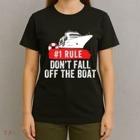 Funny Cruise Ship Rule #1 DonT Fall Off The Boat Funny Cruise Ship Meme T-Shirt thumb 4