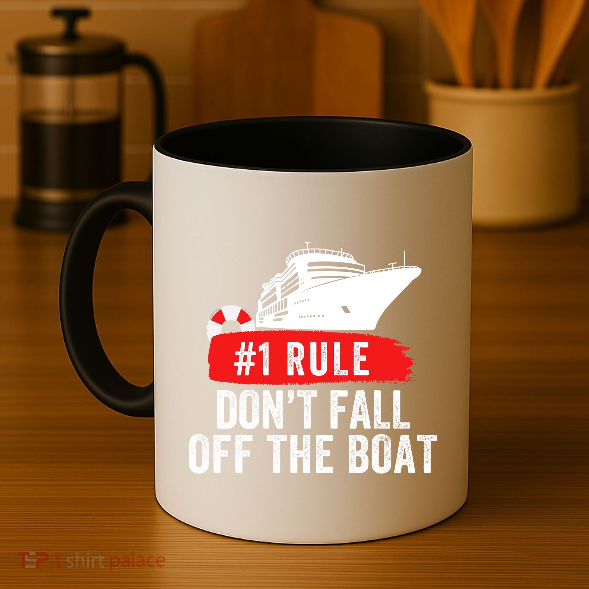 Funny Cruise Ship Rule #1 DonT Fall Off The Boat Funny Cruise Ship Meme Coffee Mug