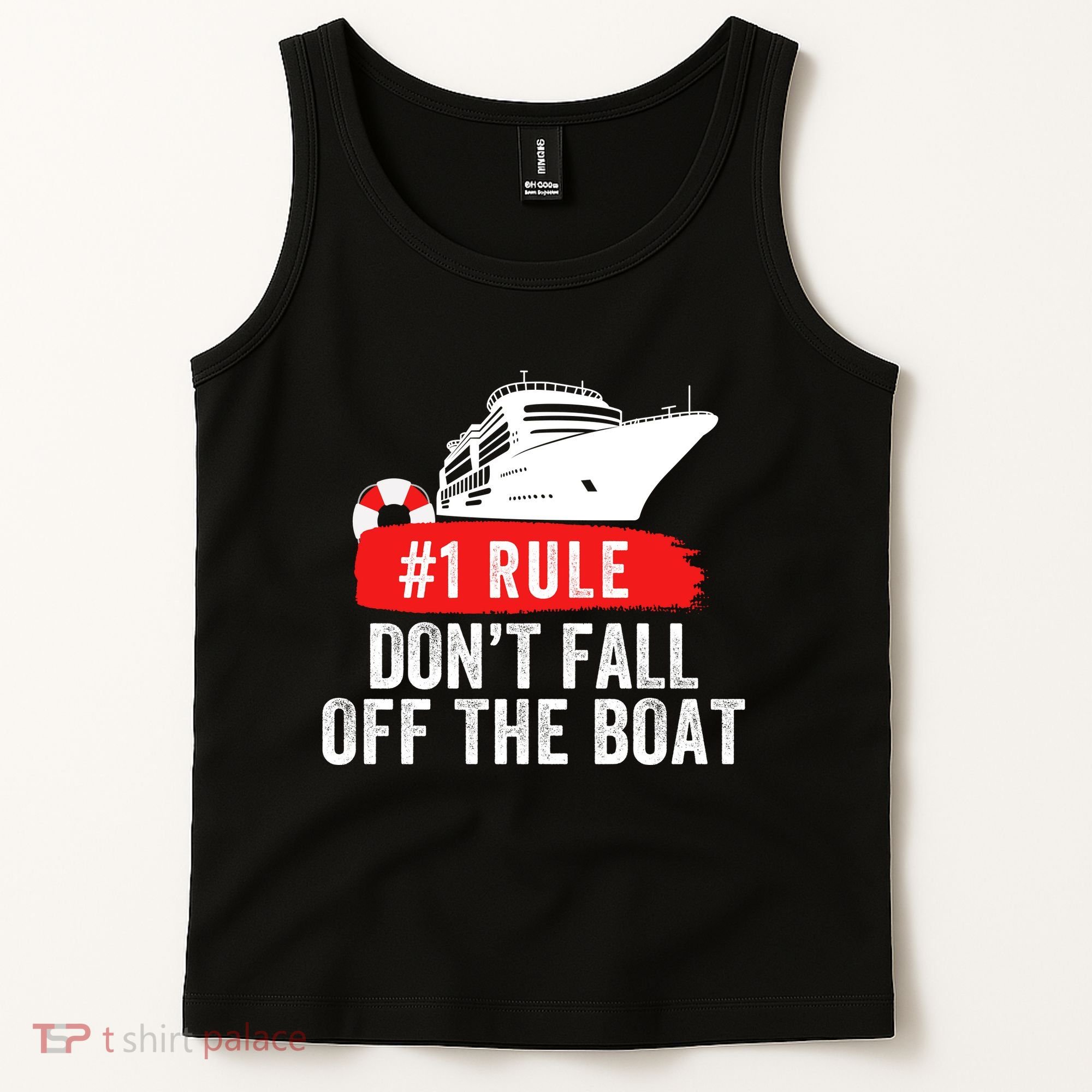 Funny Cruise Ship Rule #1 DonT Fall Off The Boat Funny Cruise Ship Meme Tank Top