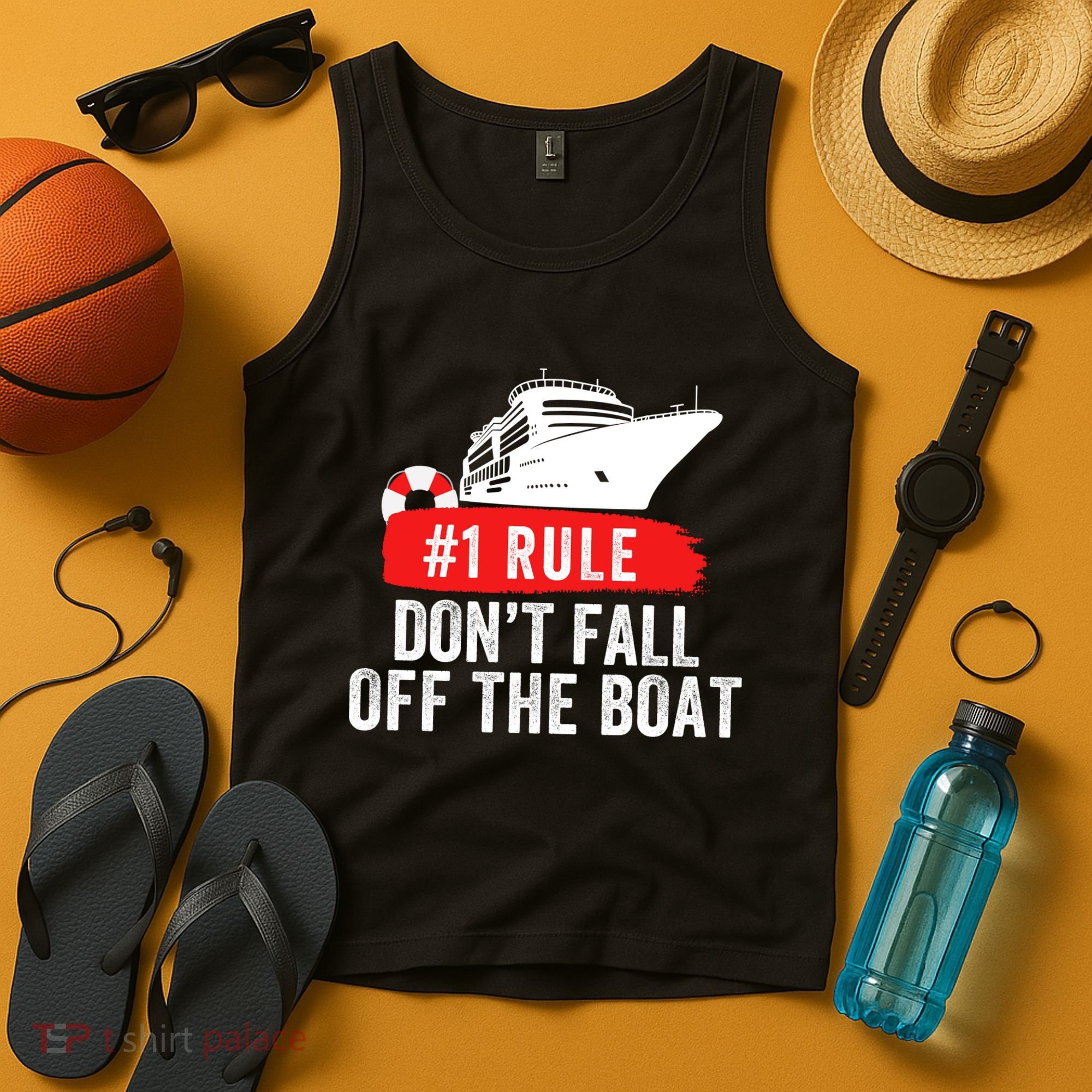 Funny Cruise Ship Rule #1 DonT Fall Off The Boat Funny Cruise Ship Meme Tank Top