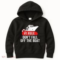 Funny Cruise Ship Rule #1 DonT Fall Off The Boat Funny Cruise Ship Meme Kids Hoodie thumb 0