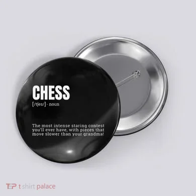 Funny Chess Staring Contest Champion Definition Button