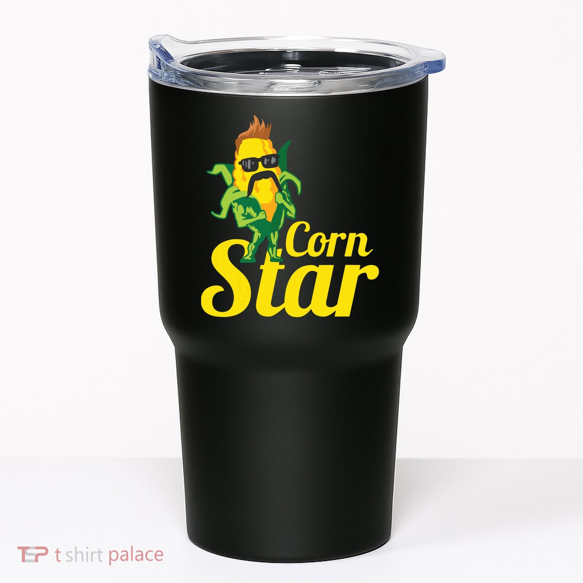 Funny Corn Star Sunglasses Mustache Maize Tumbler