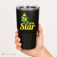 Funny Corn Star Sunglasses Mustache Maize Tumbler thumb 2