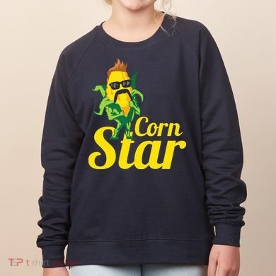 Funny Corn Star Sunglasses Mustache Maize Women's Sweatshirt