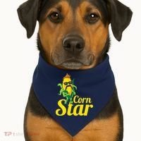 Funny Corn Star Sunglasses Mustache Maize USA-Made Doggie Bandana thumb 1