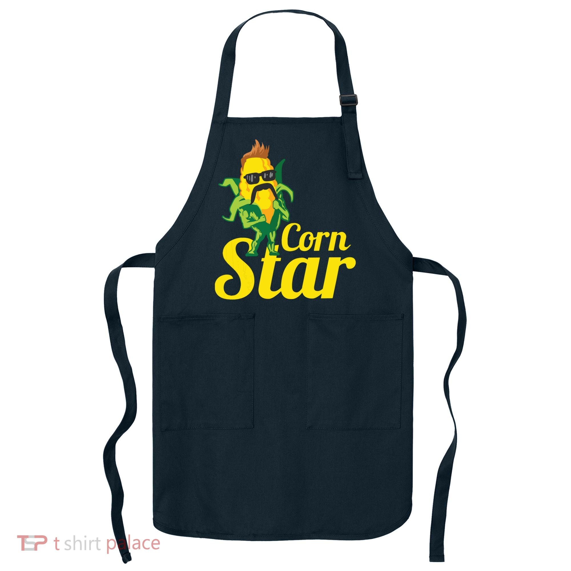 Funny Corn Star Sunglasses Mustache Maize Apron