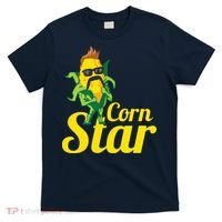 Funny Corn Star Sunglasses Mustache Maize T-Shirt thumb 0