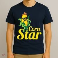 Funny Corn Star Sunglasses Mustache Maize T-Shirt thumb 3