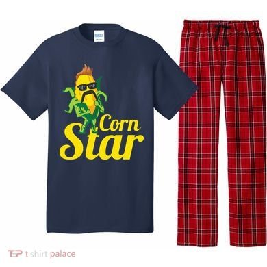 Funny Corn Star Sunglasses Mustache Maize Pajama Set